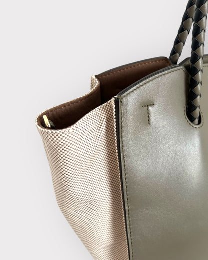 Geantă Furla Genesi M Tote – Tessuto Canvas + Vitello ROM