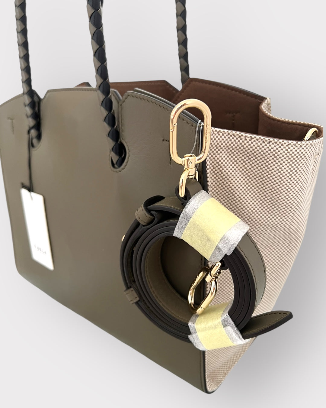 Geantă Furla Genesi M Tote – Tessuto Canvas + Vitello ROM