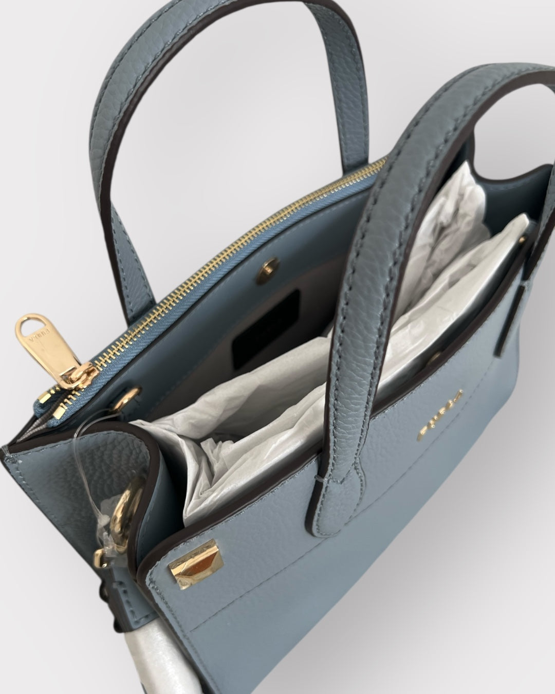 Geantă Furla Primula S Tote – Vitello St. Eracle UNI Blu Mineral (Piele Naturală Texturată)