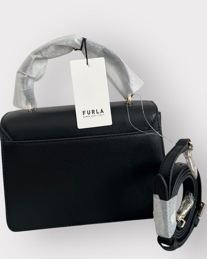 Geantă Furla Tea Mini Top Handle – Vitello Kera UNI Nero