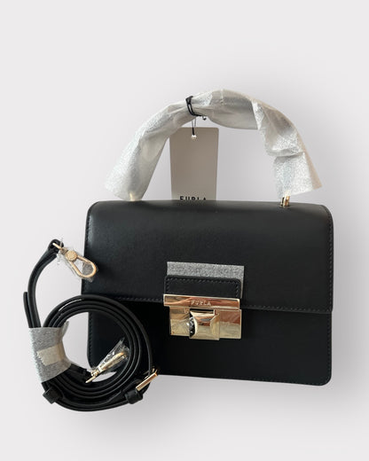 Geantă Furla Tea Mini Top Handle – Vitello Kera UNI Nero