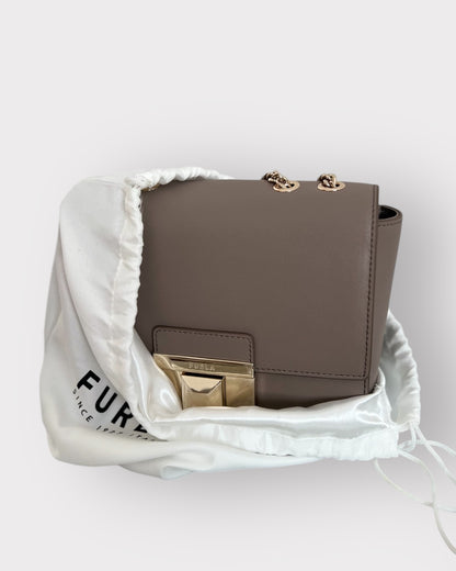Geantă Furla Metropolis Mini Crossbody – Piele Naturală Taupe
