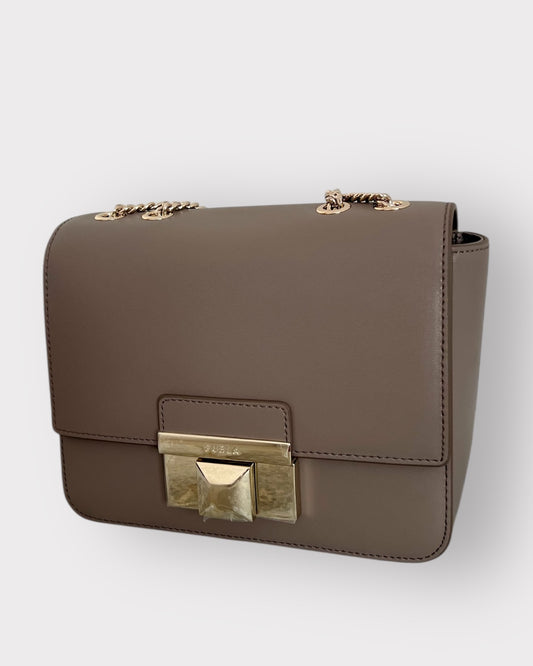 Geantă Furla Metropolis Mini Crossbody – Piele Naturală Taupe